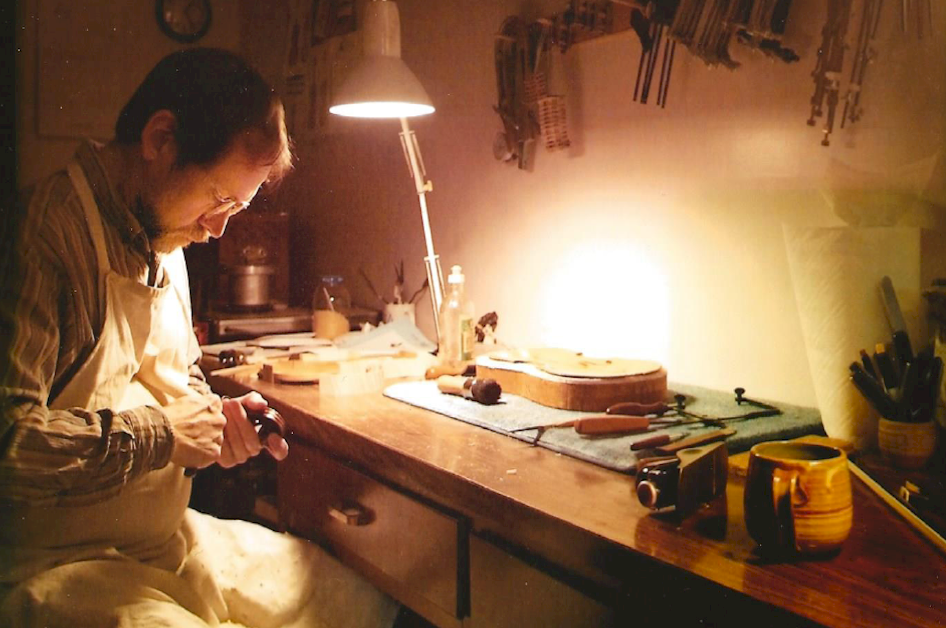 Thomas Verdot at his workbench.